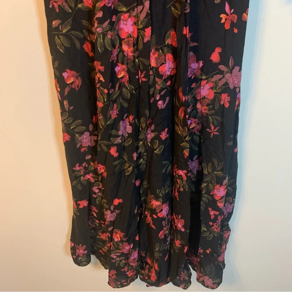 Zara Floral Black Maxi Dress Button Front 3/4 Sleeve XS - Picture 12 of 12